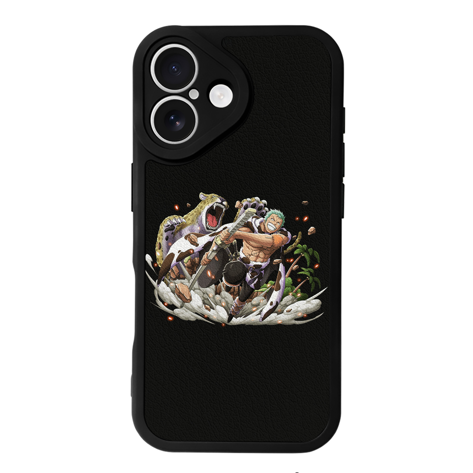 （画像用） ワンピース ロロノア・ゾロ ONE PIECE Roronoa Zoro 【iPhone 16シリーズ対応】シリコンスマホケース（レザー調） 材質：シリコン